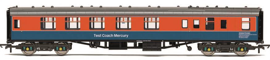 Test Coach 18 'Mercury' was used to test the track based transponders utilised by the C-APT system. Throughout 1974 'Mercury' would be coupled to almost any available West Coast Mainline train many times per day.