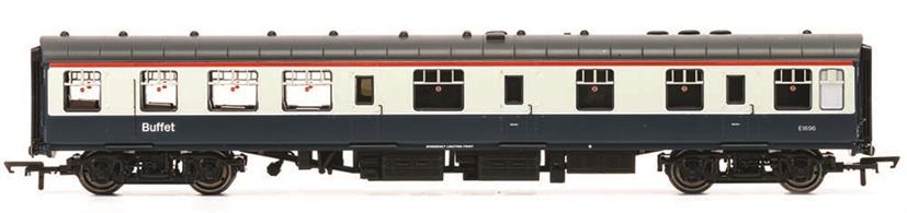 The Mk1 RBR is a Mk1 Restaurant Buffet Coach containing a kitchen and a serving buffet counter. As well as these features, the Coach would also feature seating, usually with a capacity of 23 passengers.