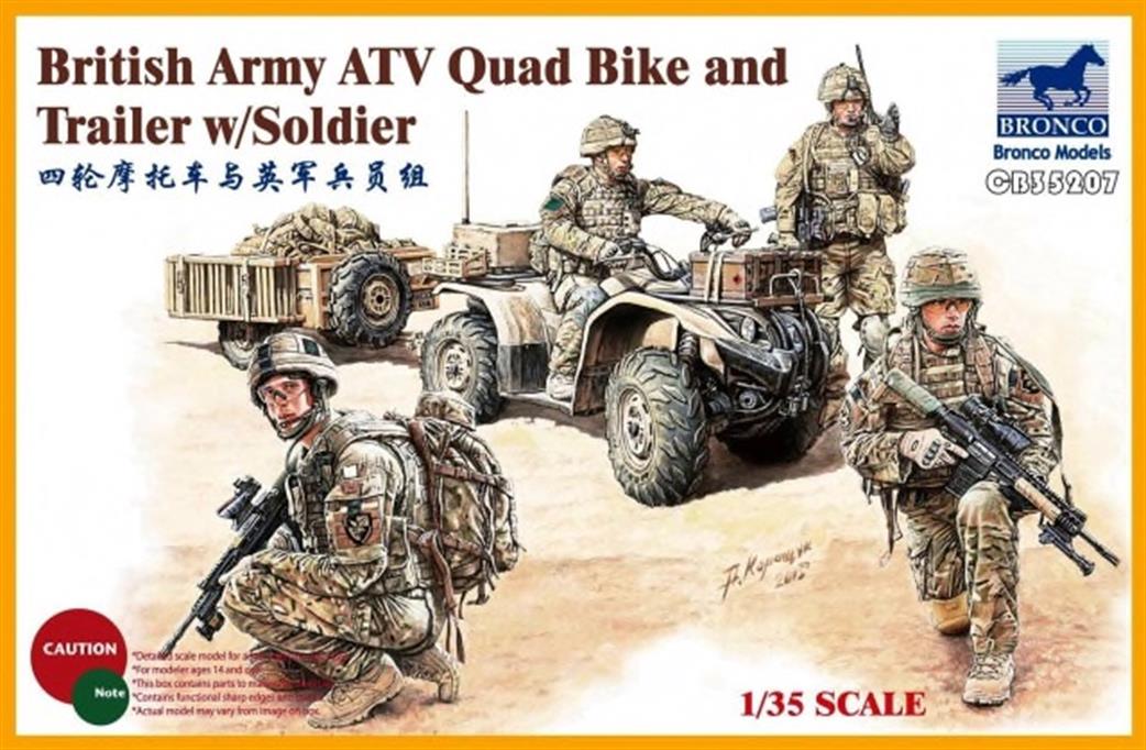 Bronco Models 1/35 CB35207 British Army ATV Quad Bike with Soldiers kit