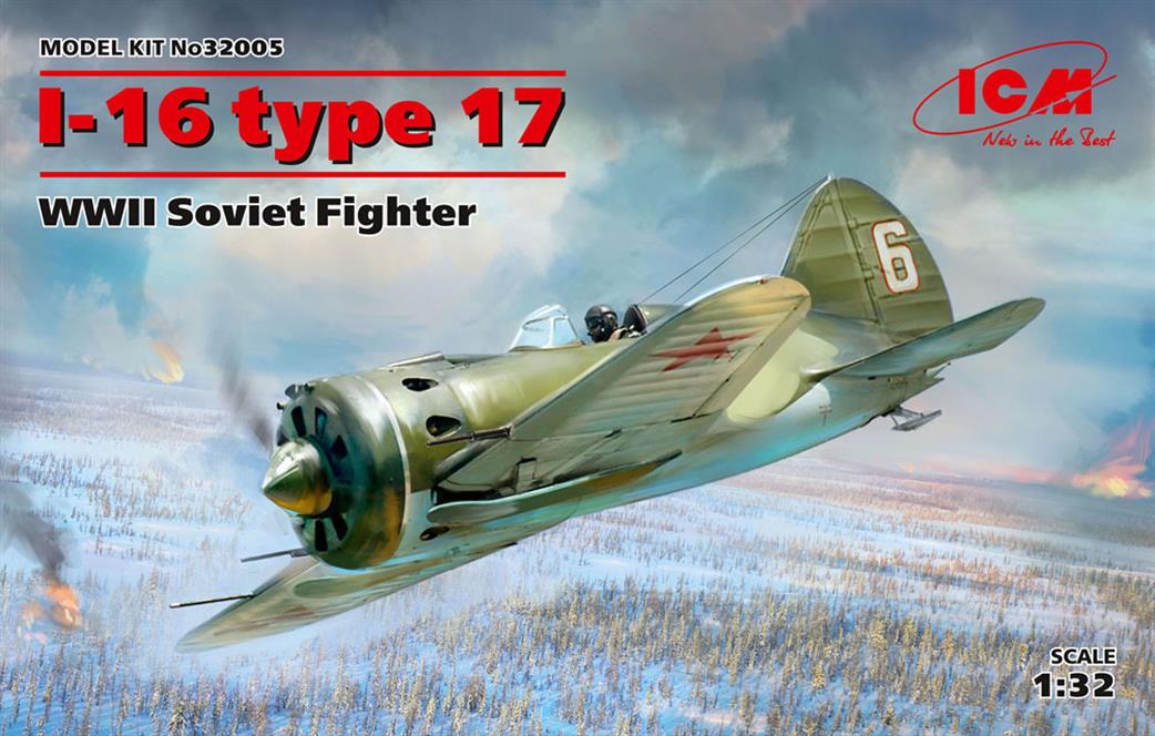ICM 1/32 32005 Polikarpov I-16 type 17 WWII Soviet Fighter kit