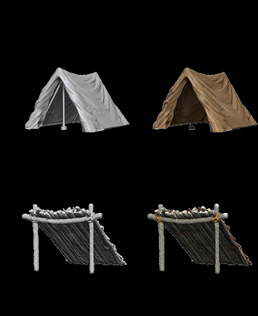 Wizkids  73858 Tent & Lean-To: Wizkids Deep Cuts Unpainted Miniatures