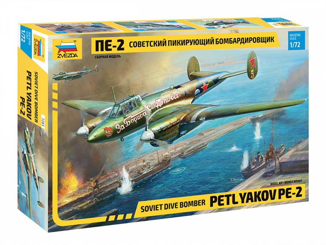 Zvezda 1/72 7283 Petlyakov Pe2 Soviet WW2 Fighter Bomber Kit