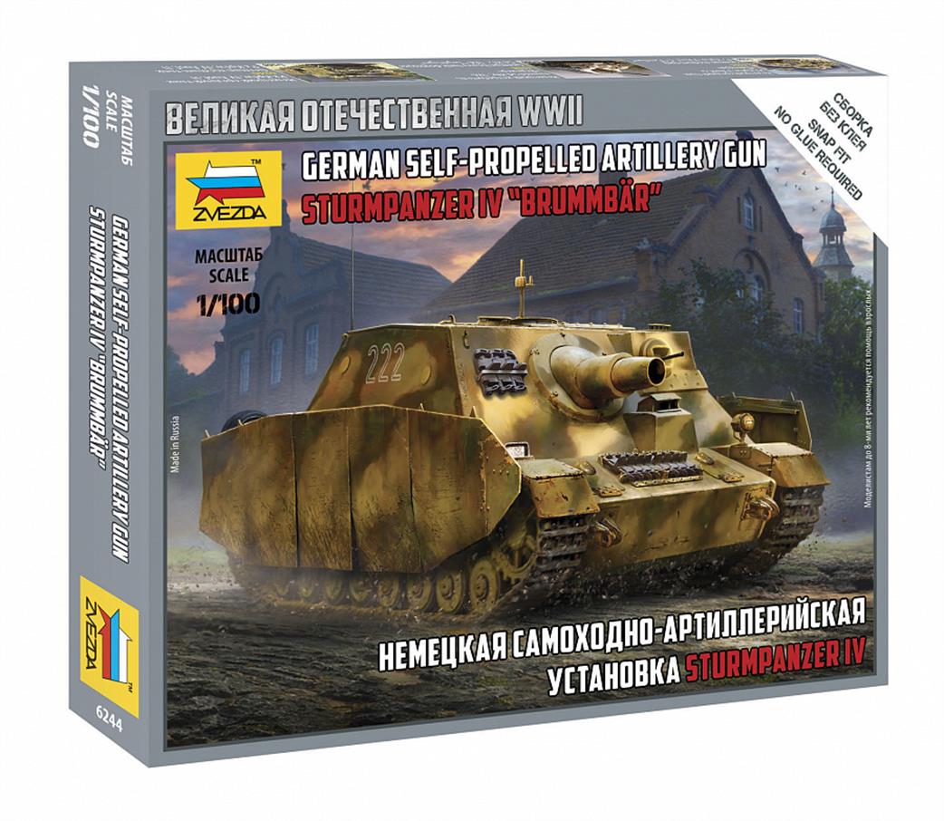 Zvezda 6244 German Sturmpanzer IV Assault Gun Kit for Art of Tactics  1/100