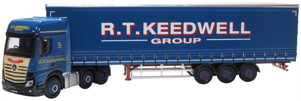 Oxford Diecast 76MB011 Mercedes Actros GSC Curtainside R T Keedwell 1/76