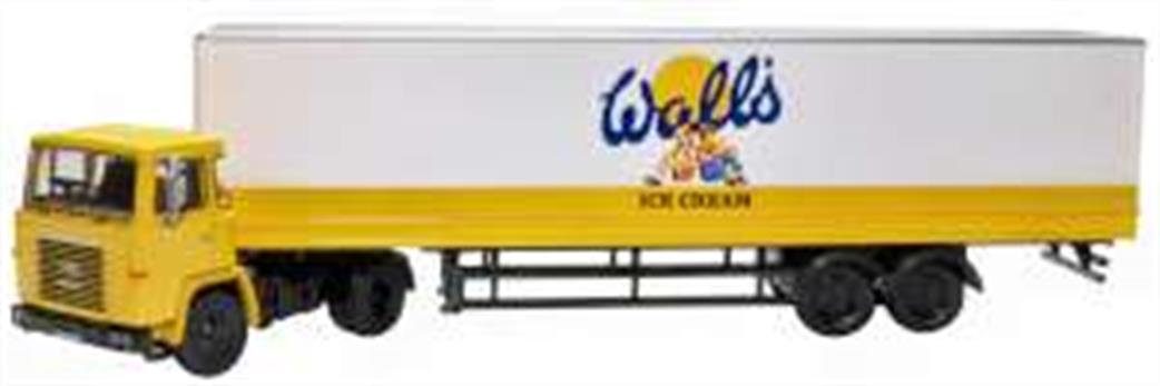 Oxford Diecast 76SC110004 Scania 110 40ft Box Trailer Walls Ice Cream 1/76