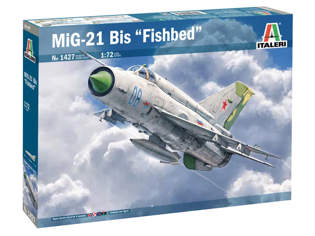 Italeri 1427 Russian Mig21 BIS Fighter Aircraft Kit 1/72