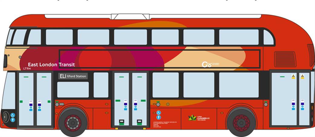 Oxford Diecast 1/148 NNR008 New Routemaster Bus East London Transit Model