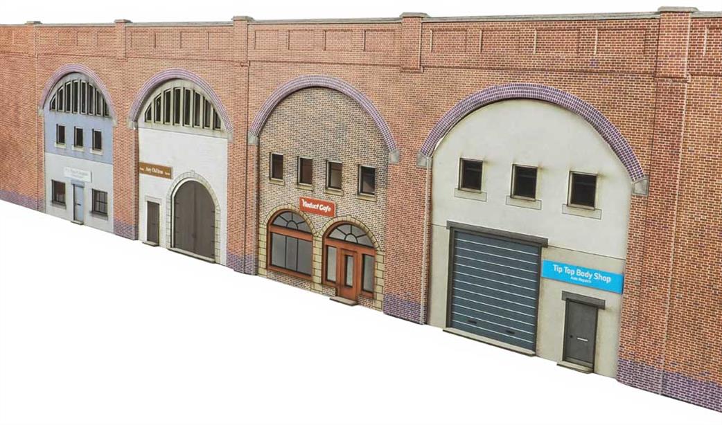 Metcalfe OO PO380 Half Reilef Railway Viaduct Arches with Business Facades