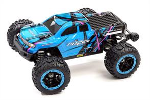 FTX TRACER 1/16 4WD BRUSHLESS MONSTER TRUCK RTR - BLUE There is no doubt that the Tracer has been a huge hit with enthusiasts new to R/C cars... but there is always that little bit more excitement to be gained, and we have upped the specification on the monster truck to bring you a brushless version for some real small-scale thrills and spills!