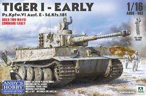 1:16 Tiger I early production 3 in 1 kit INCLUDES: MULTIPLE DECAL OPTIONS METAL BARREL WITTMANN FIGURE WORKING SUSPENSION