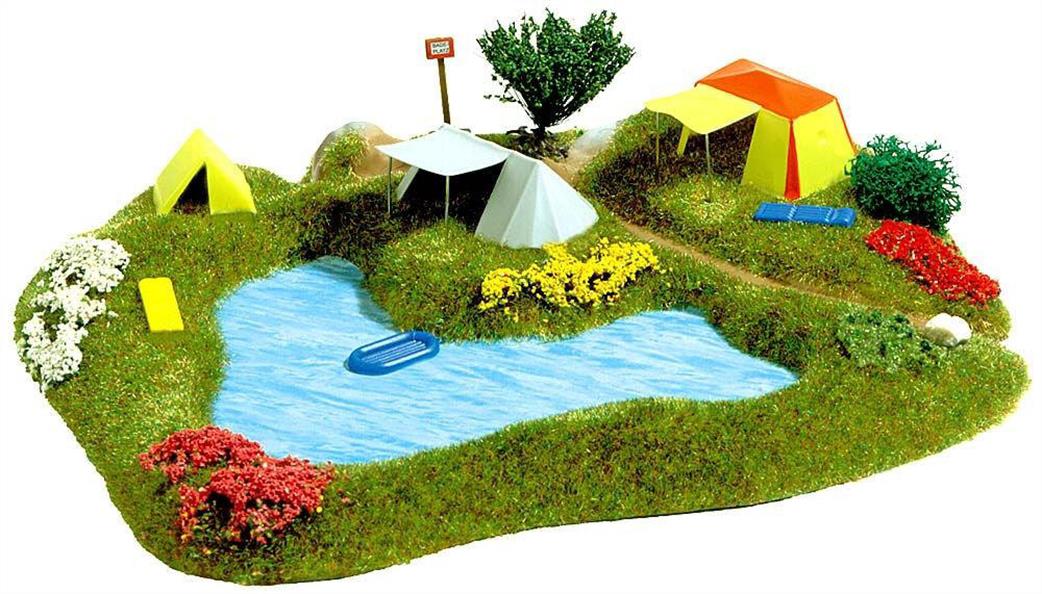 Busch OO 3108 Small Lake & Campsite Diorama Set