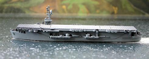 A 1/1250 scale second-hand model of USS Salerno Bay CVE.100 by Trident Alpha Ta10347. This model is in excellent original condition, see photograph.