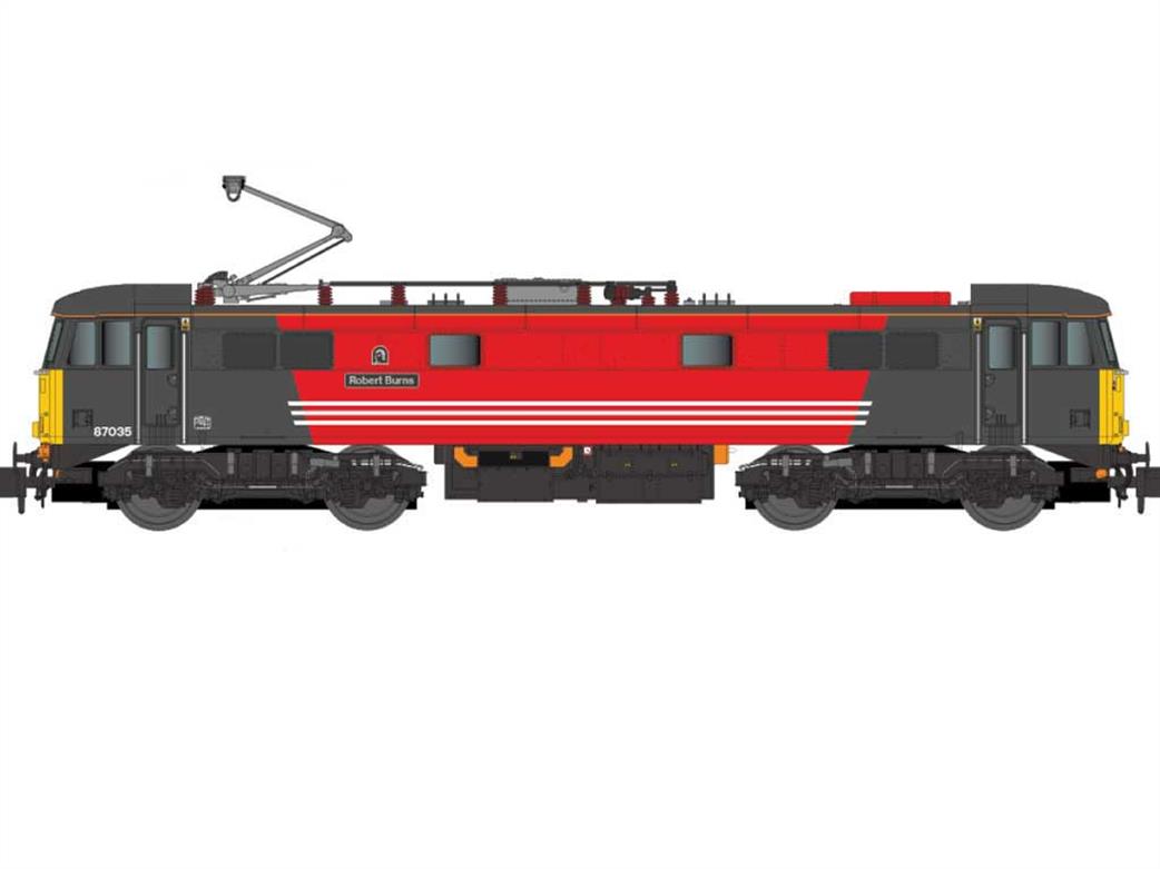 Dapol N 2D-087-003 Virgin Trains 87035 Robert Burns Class 87 Electric Locomotive Virgin Livery