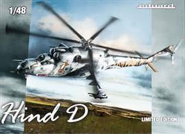 Limited edition kit of Soviet attack helicopter Mil Mi-24D in 1/48 scale. Focused on machines used by Czechoslovakm Czech and Slovak Air Force