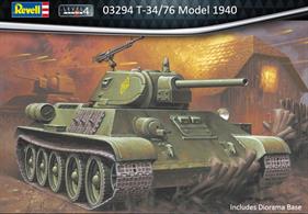 Revell 03294 1/76nd T-34/76 1940 Russian WW2 Tank KitNumber of Parts   Length mm   Width mm   Height mm