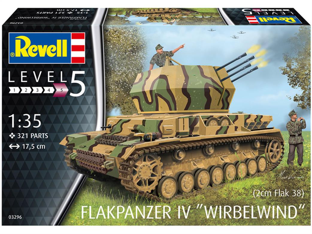 Revell 03296 Flakpanzer IV Wirbelwind German WW2 Anti-Aircraft Gun Kit 1/35