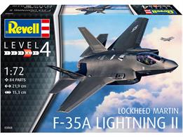 Revell 03868 1/72nd F-35A Lightning Fighter Aircraft KitNumber of Parts 84  Length 219mm   Wingspan 153mm   Height mm
