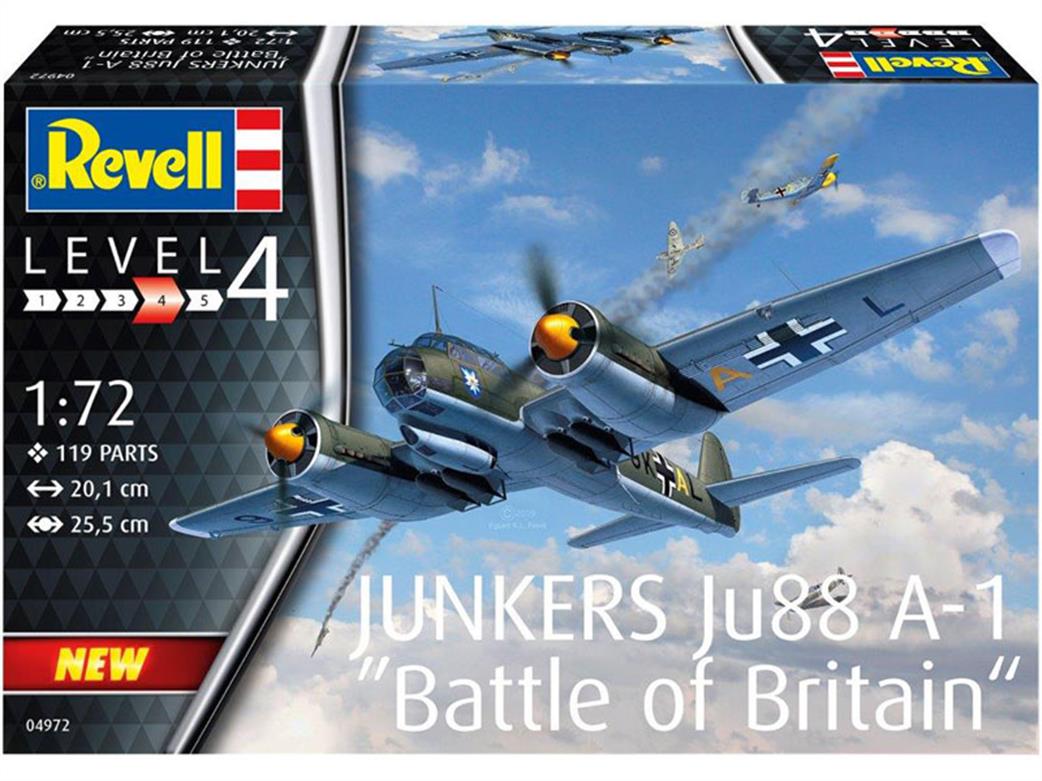Revell 1/72 04972 Junkers JU-88 A-1 Battle of Britain Bomber Aircraft Kit