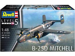 Revell 04977 1/48th B-25C/D Mitchell Bomber Aircraft KitNumber of Parts 189  Length 343mm   Wingspan 431mm