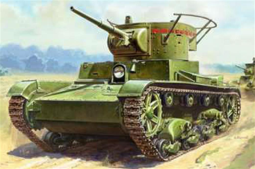 Zvezda 1/100 6246 T-26 Mod .1932 Light Soviet Infantry Tank Kit for Art of Tactics