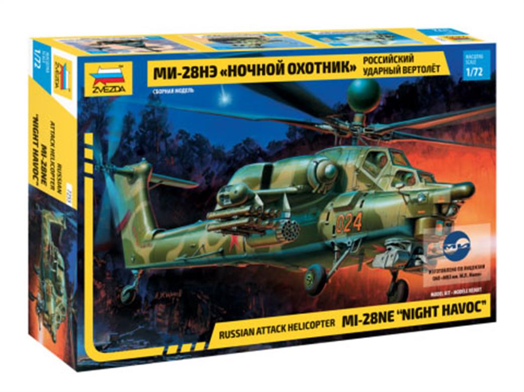 Zvezda 1/72 7255 Mil Mi-28ME HAVOC Russian Attack Helicopter Plastic Kit