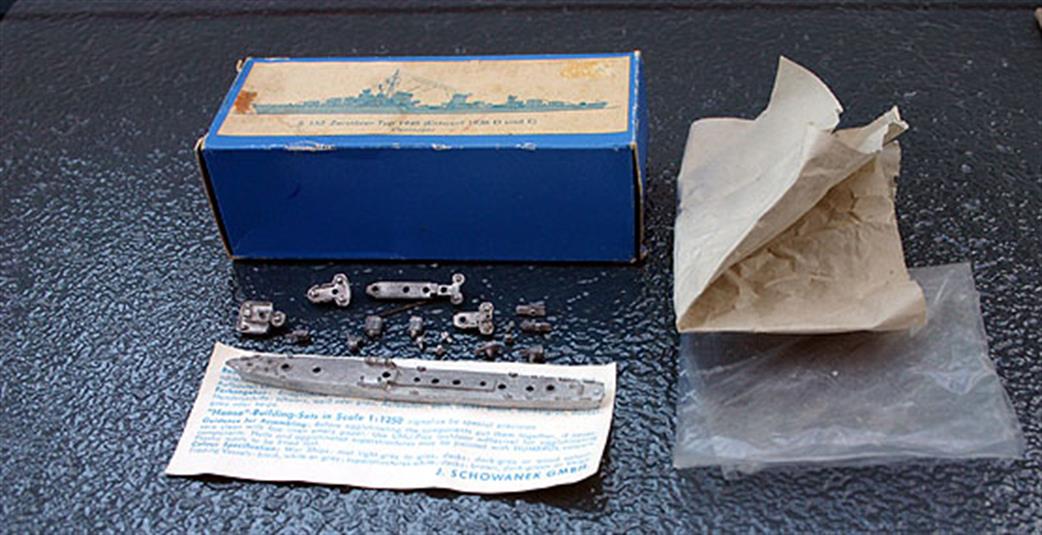 Hansa 1/1250 S153 Destroyer kit of Type 1945 German destroyer planned for WW2