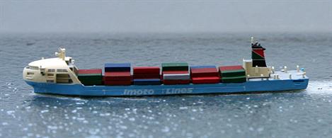 A 1/1250 scale model of the streamlined container ship Natori by HB models HB C-55.