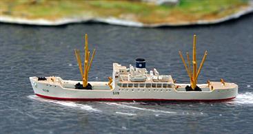A 1/1250 scale model of Japanese lighthouse tender after 1950 by HB models HB M42b.