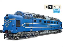 In 2023 the Hornby Dublo Deltic model fills a hole in Hornby history with the DP1 Deltic featuring on the cover of the 2nd edition catalogue in 1960, but never actually being made in physical form unlike the Class 55 Deltic, which did receive a Hornby Dublo incarnation. This model is fitted with a diecast body, 21 pin DCC decoder socket for digital operation, a 5 pole motor with dual flywheels and dual bogie drive. This is surely, not a Dublo model to be missed.Model fitted with a factory installed HM7000 bluetooth controlled sound decoder.Release planned for December 2024.