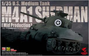 Asuka 35010 1/35th US Medium Tank M4A1 Sherman Tank Kit