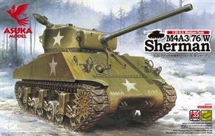 Asuka 35019 1/35th US Meduim Tank M4A3(76) Sherman Tank Kit