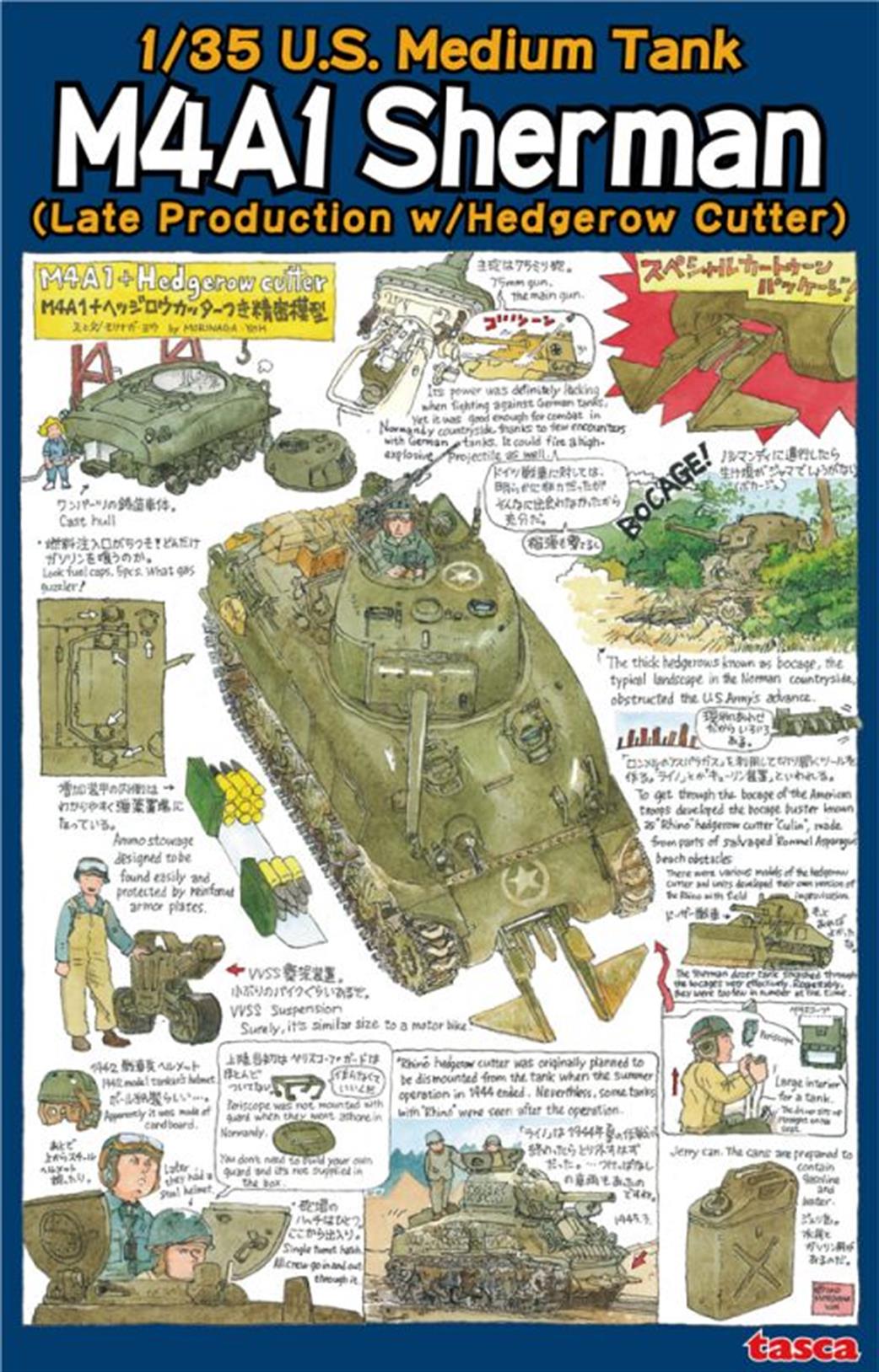 Asuka 1/35 35022 Sherman Late Production w/Hedgerow Cutter Tank Kit