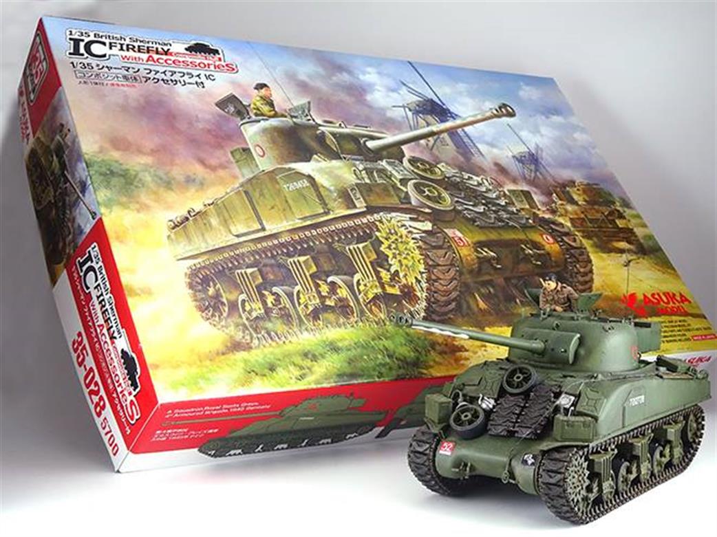 Asuka 1/35 35028 British Sherman IC Firefly Tank Kit with Accessories