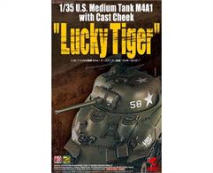 Asuka 35035 1/35th US Medium M4A1 Sherman Tank Kit with Cast Cheek Lucky Tiger &amp; Photo Etch