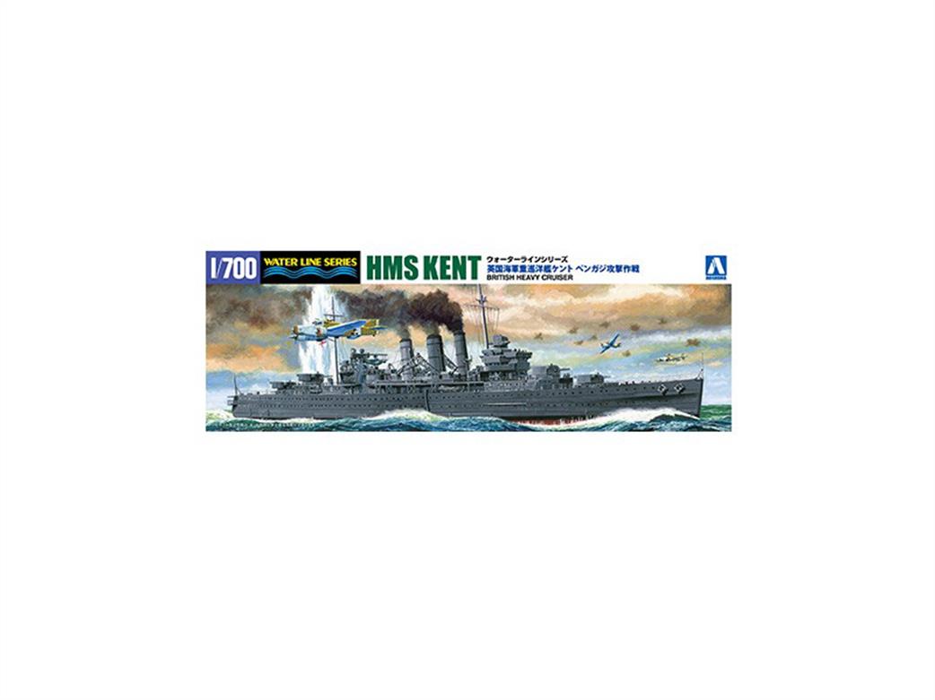 Aoshima 05671 HMS Kent County Class Heavy Cruiser Kit Attack of Benghazi 1/700