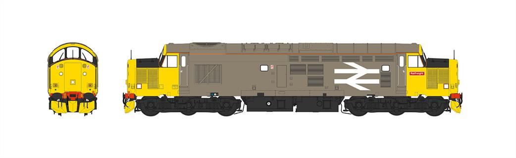 Heljan O Gauge 3760 Railfreight Large Logo Grey Class 37/5 unnumbered