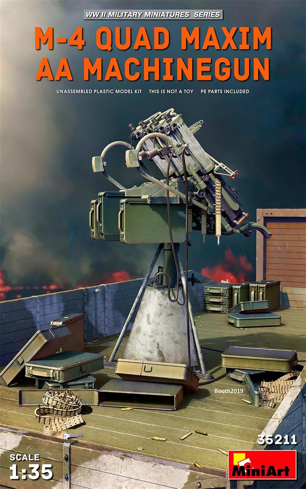 MiniArt 1/35 35211 M-4 Quad Maxim AA Machine Gun Plastic Kit