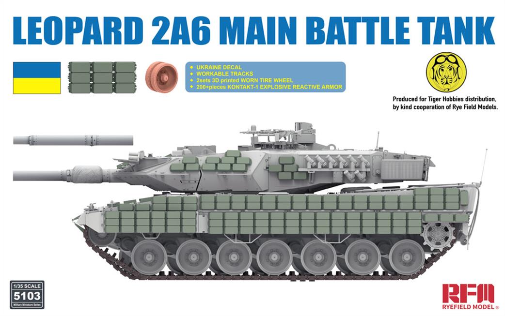 Rye Field Model 1/35th 5103 Leopard 2A6 Main Battle Tank Kit