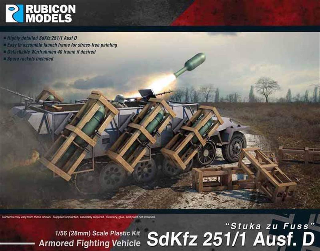 Rubicon Models 1/56 28mm 280020 German SdKfz 251/1 Ausf D Stuka zu Fuss Plastic Model Kit