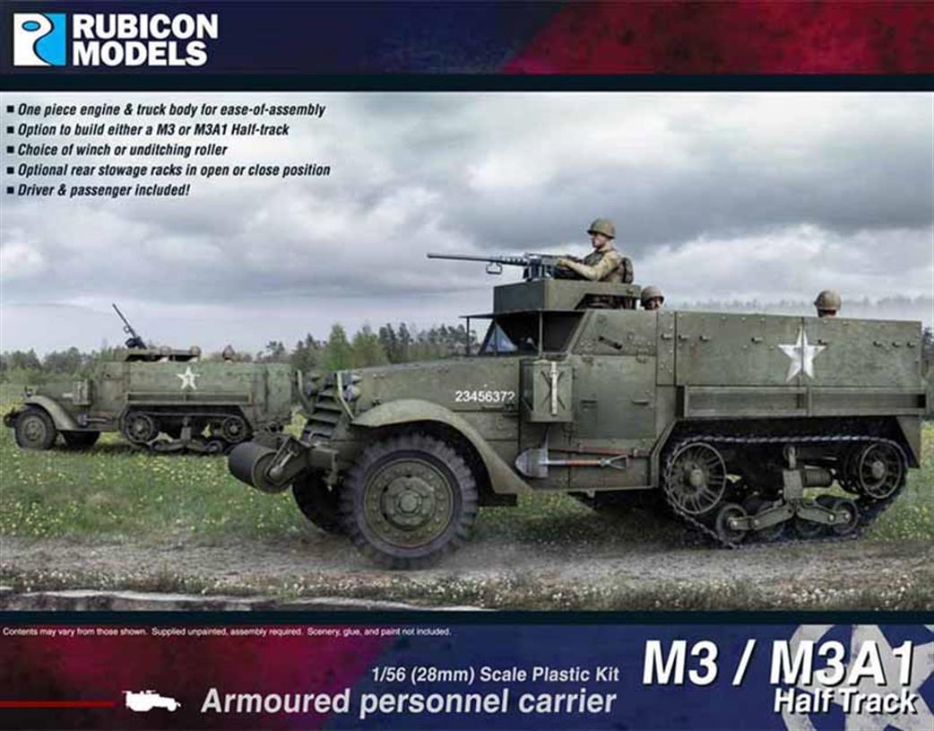 Rubicon Models 1/56 28mm 280027 Allied M3 / M3A1 Half Track Plastic Model Kit