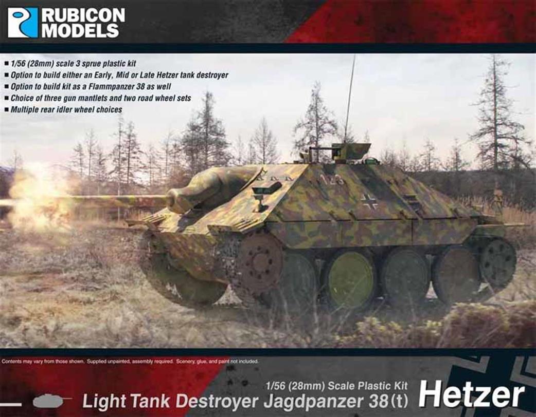 Rubicon Models 1/56 28mm 280030 German Jagdpanzer 38t Hetzer Light Tank Detroyer Plastic Model Kit