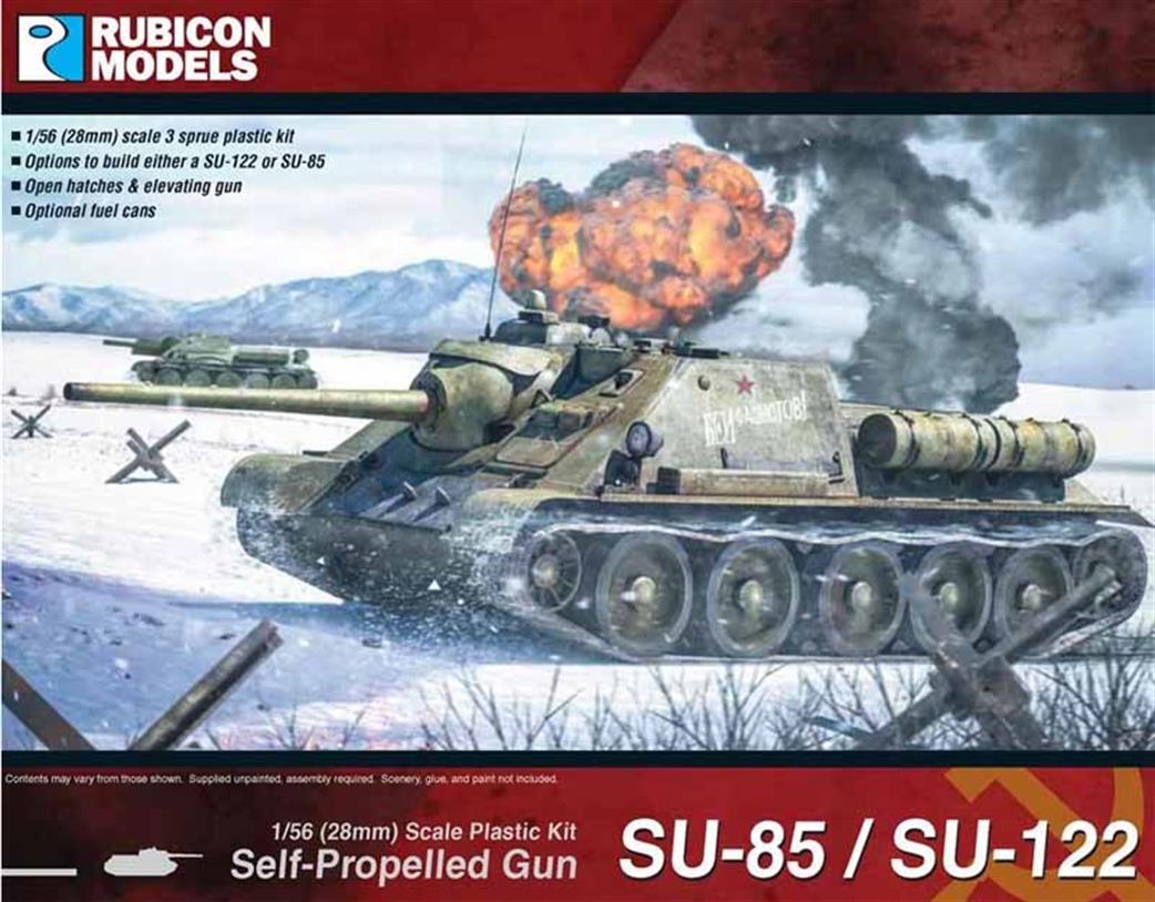 Rubicon Models 1/56 28mm 280034 Soviet Su85 / Su122 Self Propelled Gun Plastic Model Kit