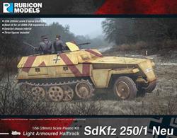 The SdKfz 250 was a light armoured halftrack built by DEMAG for use by Germany in World War II. Most variants were open-topped and had a single access door in the rear. Production of the later Neu (new) version SdKfz 250 commenced in autumn 1943.Number of Parts: 69 pieces / 2 sprues