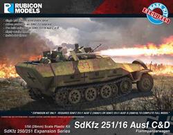 Expansion kit only. Suitable for use with SdKfz 250/251 kits 280018, 280031.This expansion pack allow the SdKfz 251 Ausf C or D half track to be modelled equipped with a flame thrower as a SdKfz 251/16 Flammpanzerwaggen. Number of Parts: 25 pieces
