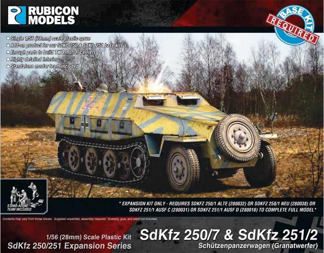Rubicon Models 1/56 28mm 280043 German SdKfz 250/251 Morter Carrier Expansion Set