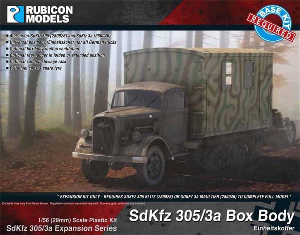 Rubicon Models 1/56 28mm 280047 German SdKfz 305/3A Box Truck Body Expansion Pack