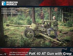 This kit builds a German 7.5cm PaK 40 anti-tank gun with a set of 5 gun crew figures, shell and ammunition case details. These guns were introduced from late 1941 and used until the end of the war.Number of Parts: 71 pieces / 3 sprues + 1 cab body