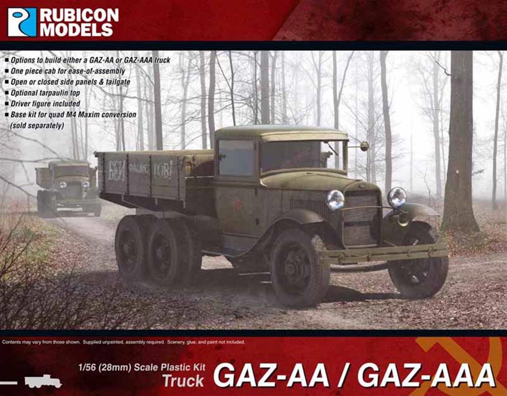 Rubicon Models 1/56 28mm 280063 Soviet GAZ-AA of GAZ-AAA Cargo Truck Plastic Model Kit