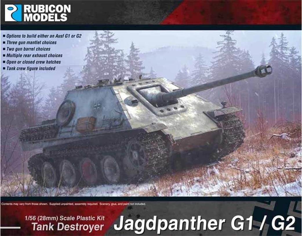 Rubicon Models 1/56 28mm 280064 German Jagdpanther G1 / G2 Tank Destroyer Plastic Model Kit