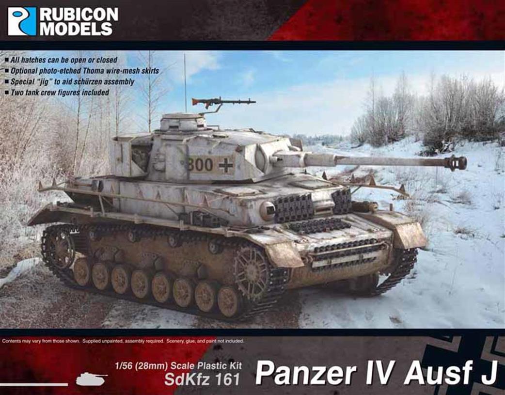 Rubicon Models 1/56 28mm 280078 German Panzer IV Ausf J Tank Plastic Model Kit
